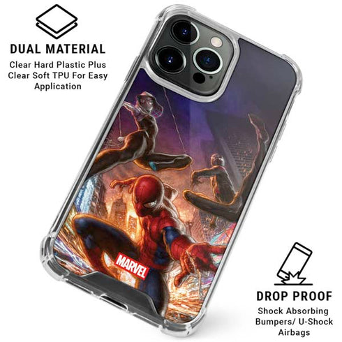 Marvel Spiderman Group Wall iPhone 15 Pro Max Clear Case